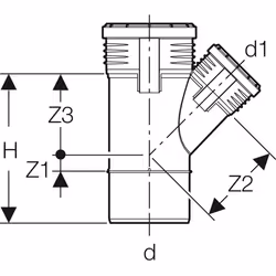 Geberit 390.532.14.1 raccord de tuyau de ventilation, d'écoulement et de purge