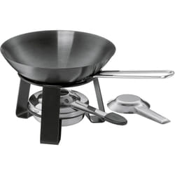 Mini Wok Joy Ø18cm H:15cm avec réchaud noir et brûleur à pâte
