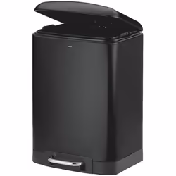 Poubelle à pédale Davino silent close 12l 27x23,5cm H:40cm inox noir Hauteur 40 cm Mélange de matériaux Metall Adapté à l'ind ...