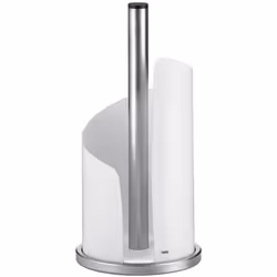 Porte-rouleau de cuisine Stella Ø15cm H : 32cm inox, blanc brillant Hauteur 32 cm Mélange de matériaux Metall Adapté à l'indu ...