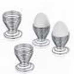 Lot de 4 coquetiers Spirale en métal - chromé
