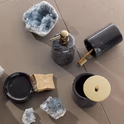 Kela 20011 gobelet pour salle de bain Marbre Ovale Unique Ensemble d'accessoires pour salle de bain