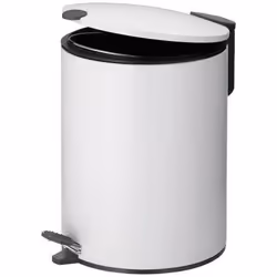 KELA Poubelle de salle de bain Mats - 5 L - Mats - 27cm - Métal - Blanc