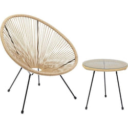 Salon de jardin - KARE - Acapulco - Marron - 125 cm x 78 cm x 85 cm - Extérieur