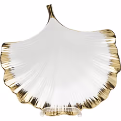 KARE Gingko, Or, Blanc, Porcelaine, 280 mm, 280 mm, 57 mm, 660 g
