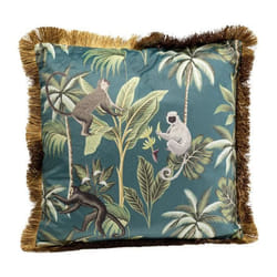 Coussin à franges Jungle singes Kare Design