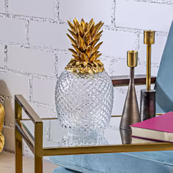 Boîte ananas transparent et doré 31cm Kare Design
