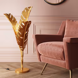 Lampadaire plumes dorées 123cm Kare Design