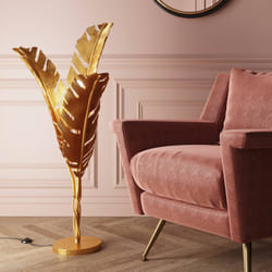 Lampadaire plumes dorées 123cm Kare Design