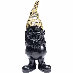 KARE Design Deco Figurine Gnome Standing Black Gold 30cm, Noir, Or, Polyrésine, 1 pièce(s), 95 mm, 120 mm, 300 mm