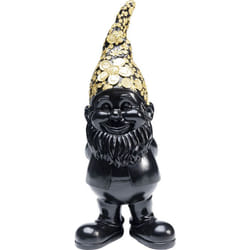 KARE Design Deco Figurine Gnome Standing Black Gold 30cm statue et figurine décorative Noir, Or Polyrésine