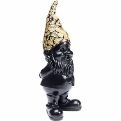KARE Design Deco Figurine Gnome Standing Black Gold 30cm statue et figurine décorative Noir, Or Polyrésine