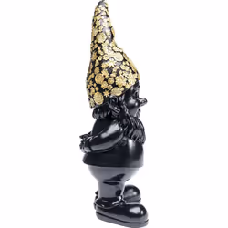 KARE Design Deco Figurine Gnome Standing Black Gold 30cm statue et figurine décorative Noir, Or Polyrésine