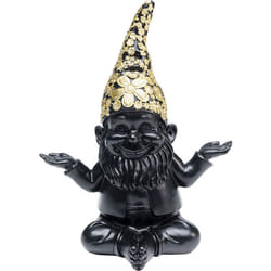 KARE Design Deco Figurine Gnome Meditation Black Gold 19cm statue et figurine décorative Noir, Or Polyrésine