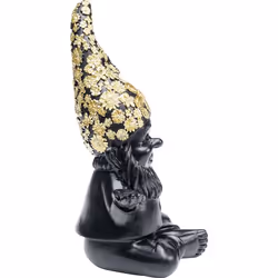 KARE Design Deco Figurine Gnome Meditation Black Gold 19cm statue et figurine décorative Noir, Or Polyrésine