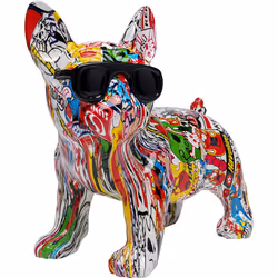 KARE Design Comic Dog Glasses statue et figurine décorative Multicolore Polyrésine