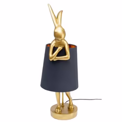 Lampe Animal lapin 68cm dorée et noire Kare Design