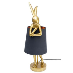 Lampe Animal lapin 68cm dorée et noire Kare Design