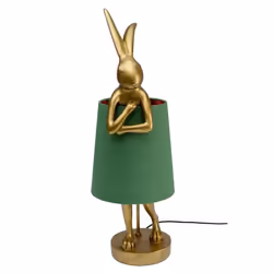 Lampe Animal lapin 68cm dorée et verte Kare Design