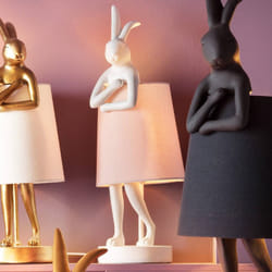 Lampe Animal lapin 50cm blanche et rose Kare Design