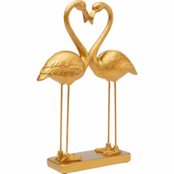 KARE Design Flamingo Love statue et figurine décorative Or Polyrésine