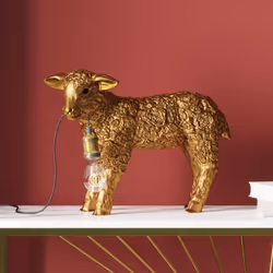 Lampe mouton doré fleurs Kare Design