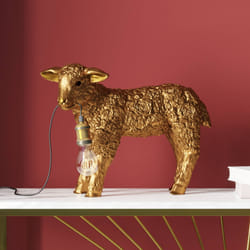 Lampe mouton doré fleurs Kare Design
