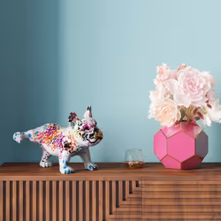 KARE Design Splash Bulldog statue et figurine décorative Multicolore, Blanc Polyrésine