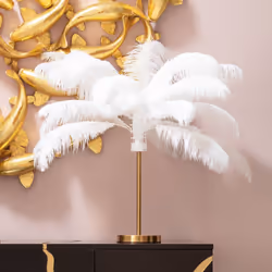 Lampe plumes blanches Kare Design