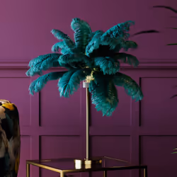 Lampe plumes vertes Kare Design