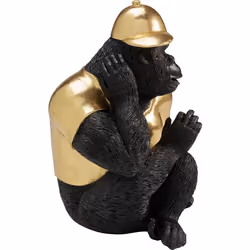 KARE Design Gorilla Glam statue et figurine décorative Noir, Or Polyrésine