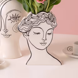 Vase Favola femme buste blanc et noir Kare Design