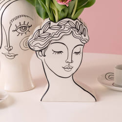 Vase Favola femme buste blanc et noir Kare Design