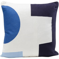 Coussin - KARE - Forma - 50x50cm - Bleu et blanc - Déhoussable - Design contemporain