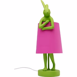 Lampe Animal lapin 50cm verte et rose Kare Design