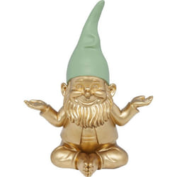 KARE Design 61589 statue de jardin Gnome de jardin Polyrésine Or, Vert