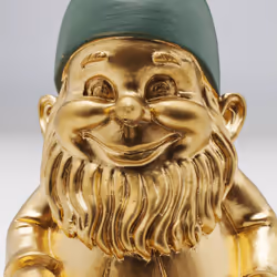 KARE Design 61590, Gnome de jardin, Polyrésine, Or, Vert, 90 mm, 88 mm, 200 g