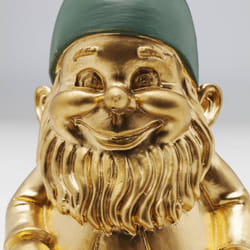 KARE Design 61590 statue de jardin Gnome de jardin Polyrésine Or, Vert