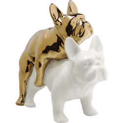 KARE Design Love Dogs statue et figurine décorative Or, Blanc Porcelaine