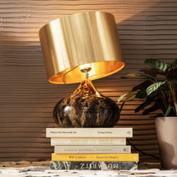 Lampe Mamo Deluxe marron et dorée Kare Design