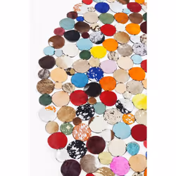 KARE Design 69825 tapis de sol Intérieure Rond Cuir Multicolore