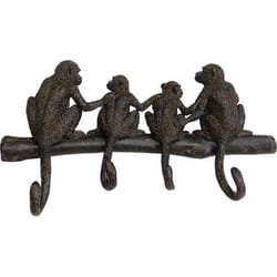 KARE Monkey Family porte-manteaux Mural 4 crochet(s) Noir