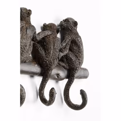 KARE Monkey Family porte-manteaux Mural 4 crochet(s) Noir