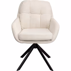 Chaise avec accoudoirs pivotante Molly crème Kare Design