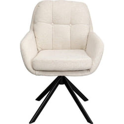 Chaise avec accoudoirs pivotante Molly crème Kare Design