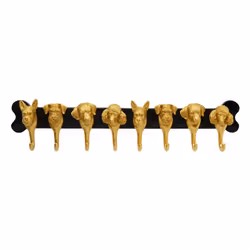 KARE Dog Family, Mural, 8 crochet(s), Noir, Polyrésine, Noir, Or, 690 mm