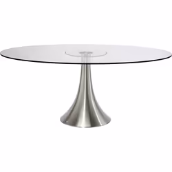 Table Grande Possibilita 180x120cm chromée et verre Kare Design