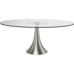 Table Grande Possibilita 180x120cm chromée et verre Kare Design