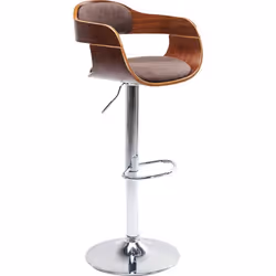 KARE Design Monaco Schoko Tabouret de bar Siège rembourré Dossier rembourré 1 pieds