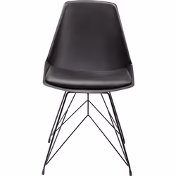 KARE Design Wire, Siège rembourré, Polypropylène, Noir, Dossier rigide, Polyuréthane (PU), Noir